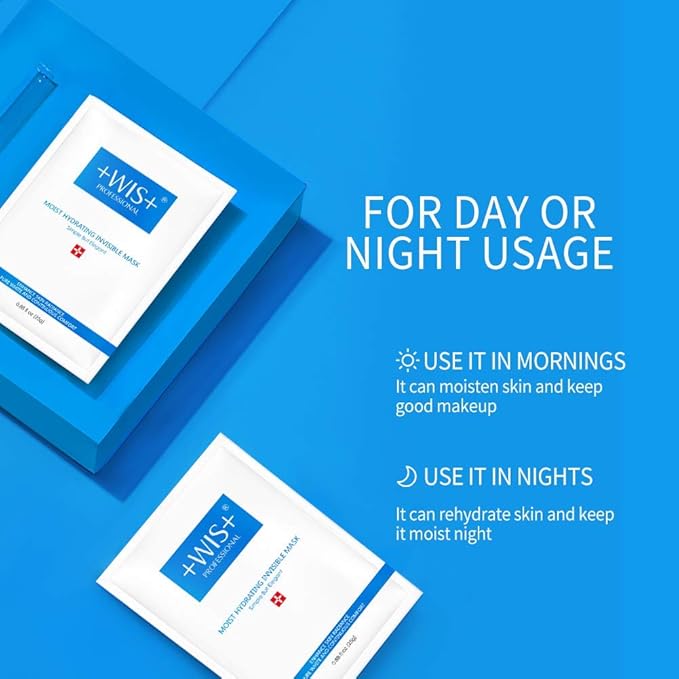 WIS Intensive Hydrating Smoothing Face Facial Sheet Mask 10 Packs, Deeply Moisturizing with Hyaluronic Acid-Witch Hazel for Oil Control & Shrink Pores-Firming & Anti Aging for Men＆Women