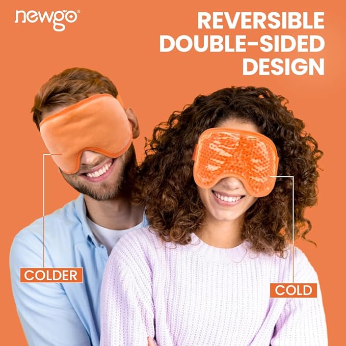 NEWGO Cold Eye Mask Cooling Eye Mask for Dry Eyes and Small Ice Packs for Injuries