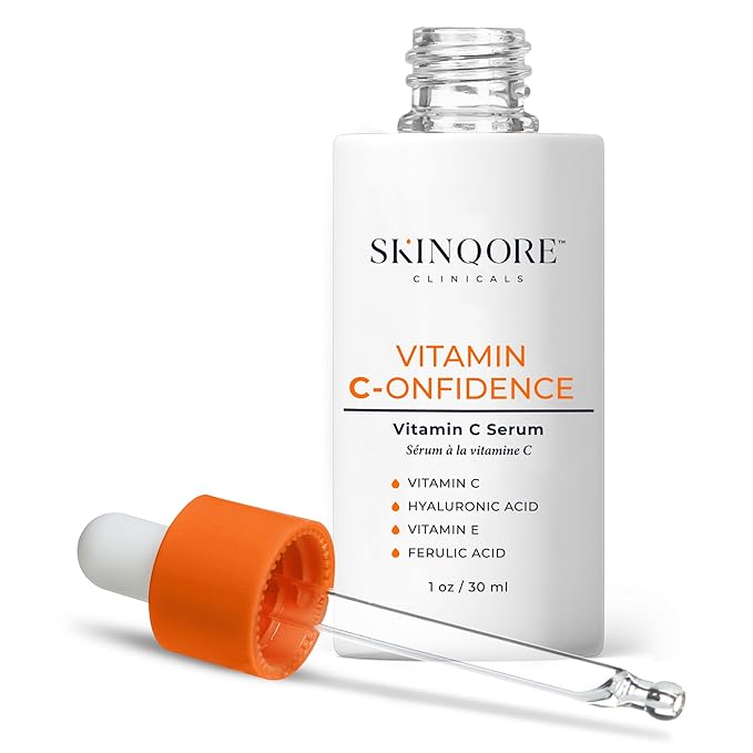 Vitamin C-onfidence | Vitamin C Serum with Ferulic Acid, Vitamin E, & Hyaluronic Acid | Improves Discoloration, Uneven Tone & Firms | Hydrating Brightening Serum | | Natural Skin Care - 1oz