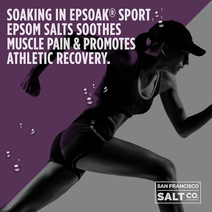 Epsoak Sport Lavender Epsom Salt for Athletes - 5 lbs. Soothing Therapeutic Soak with Lavender Essential Oil