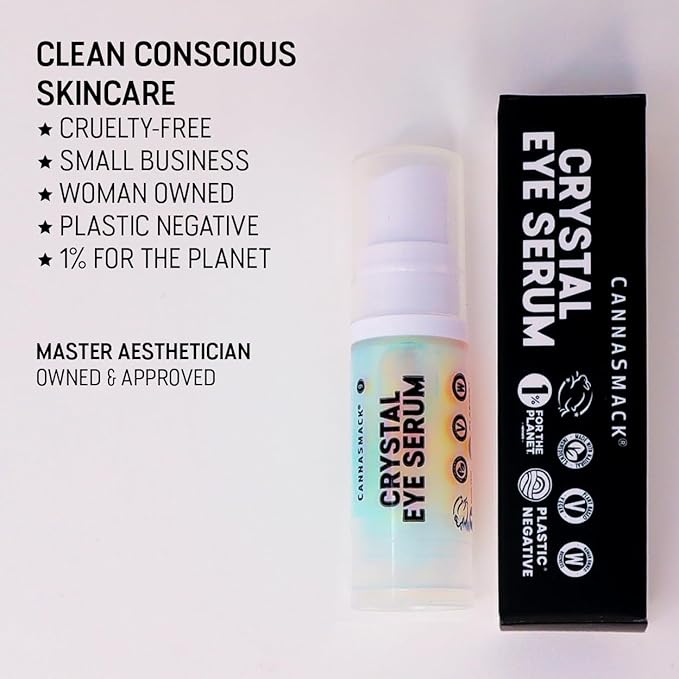 CannaSmack Crystal Eye Serum - Nightime Eye Masque - Hydrating & Nourishing - Liquid Crystals, Rice Bran Oil, & Corn Silk Extract.