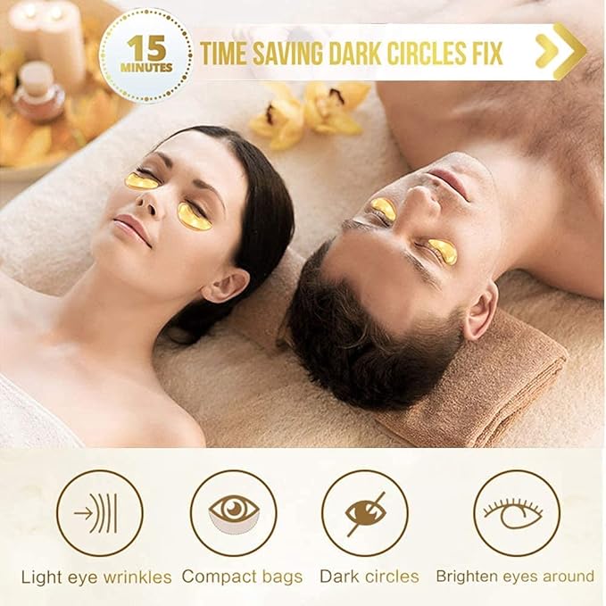 Eye Mask, 60 Pairs Collagen Under Eye Patches, Crystal Eye Gel Pads Treatment for Reducing Dark Circles, Lighten Wrinkles Anti-Aging Moisturizing, Fine Lines Eye Bags Puffiness for Women Men