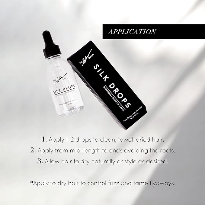 The Hair Shop Silk Drops, Coconut & Sunflower Oil Infused Serum for Protecting 100% Remy Human Hair Extensions and Wigs (2 fl oz)
