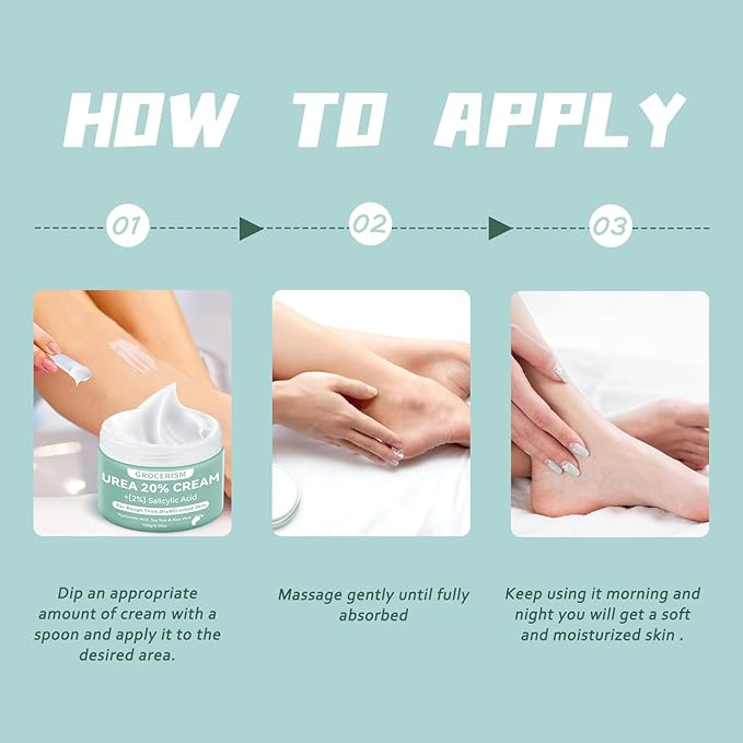 Urea Cream 20 Percent For Feet Plus 2% Salicylic Acid 150g || Foot Cream and Hand Cream Maximum Strength with Hyaluronic Acid, Tea Tree, and Aloe Vera for Deep Moisturizes