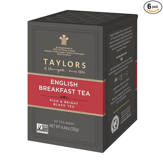 Taylors of Harrogate English Breakfast, 50 Teabags (Pack of 6)