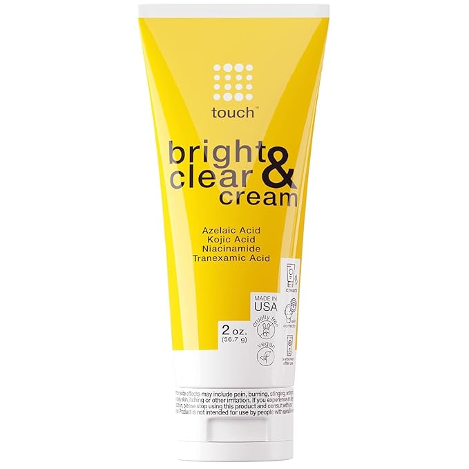 TOUCH Skin Bright Cream for Dark Spots on Face - Azelaic Acid with Kojic Acid, Tranexamic Acid, & Niacinamide – Age Spot, Sun Spot, and Melasma