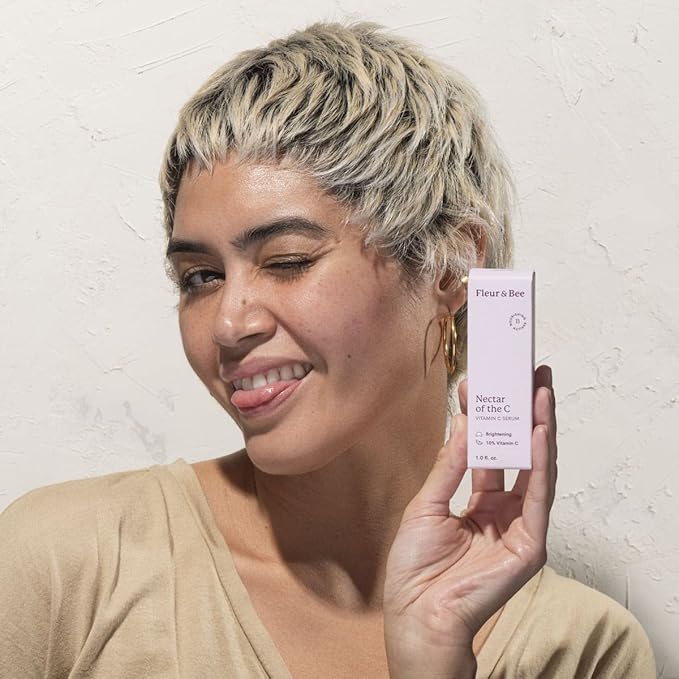 Vitamin C Serum for Face - 10% Vitamin C with Hyaluronic Acid, Vitamin E - Vegan & Clean - Anti Aging, Reduce Appearance of Wrinkles, Dark Age Spots, Lines - Nectar of the C by Fleur & Bee (1 Fl Oz)