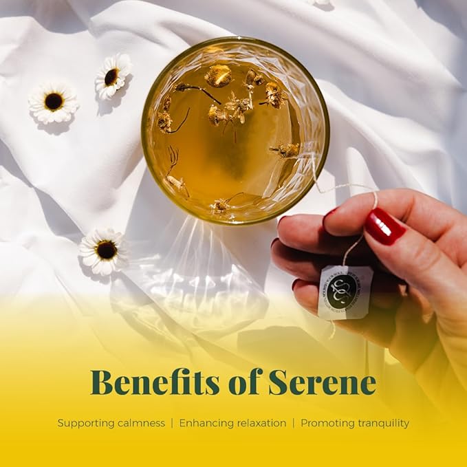 Life by Sublime - Serene USDA Organic Chamomile Tea, 20 Tea Bags, Caffeine-Free Herbal Tea, Promotes Calmness, Relaxation, and Restful Nights, Premium Brazilian Harvest
