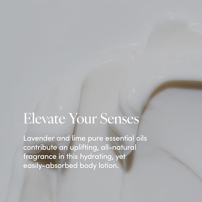 LATHER - Lavender Lime Body Moisturizer, 8 fl oz - Daily Hydrating Body Lotion - Essential Oils & Vitamins - Aloe, Safflower Oil, Almond Oil, & Amino Acids - Vegan & Cruelty Free - Beauty & Skin Care