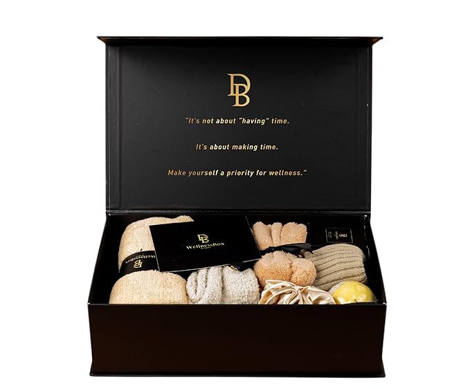 Wellness Box 12pc Self Care Spa Gift Set Basket for Women - Loving Gift Basket for Mothers Day, Birthday, Best Friend set, Womens Beauty Kit. Luxury Gifts with Scented Candle, Jade Roller, Bath Bomb.