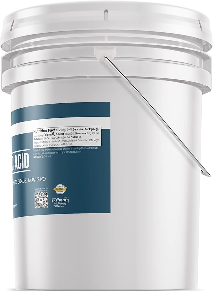 Earthborn Elements Epsom Salt and Citric Acid Bundle, 5 Gallons Each, Food Safe, Skin Care