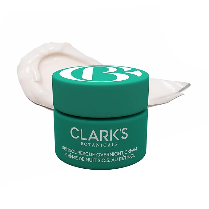Clark's Botanicals Retinol Rescue Overnight Cream: Hyaluronic Acid & Patented Vitamin C, All Skin Types, Patented Time-Release Retinol, 30ml | 1oz