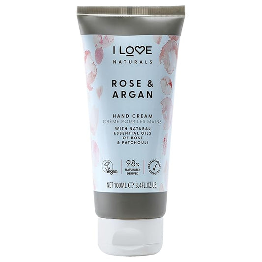 I Love Naturals Rose and Argan Hand Lotion - Hand Lotion for Dry Skin - Moisturizing Lotion with Shea Butter and Coconut Oil - 3.38 oz