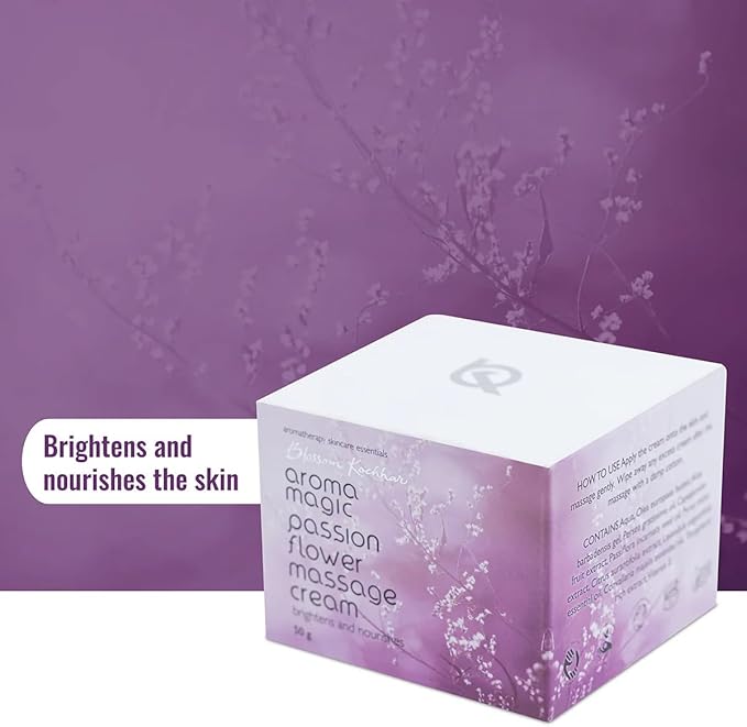 Passion Flower Massage Cream | Hydrates, Softens & Nourishes Skin | Aromatherapy Spa Cream for Glowing, Healthy-Looking Skin | Non-Greasy, Toxin-Free | 1.76 Oz (50g)