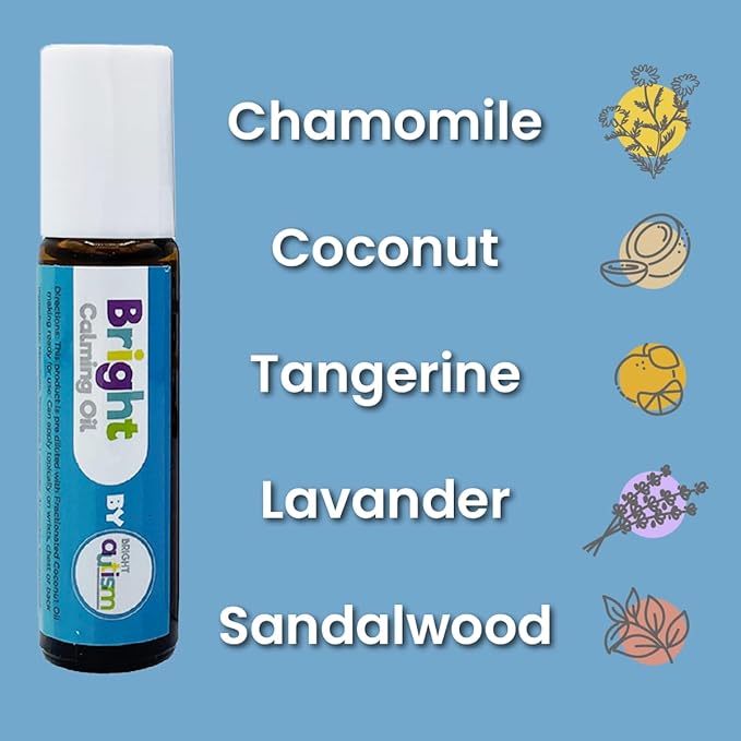 Bright Calming Oil by Bright Autism - Essential Kids Oil for Stress Relief - Natural Sleep Aid, Gentle Organic Blend Roll-On 10ml - Great Addition to Your Kids Sleep Routine.