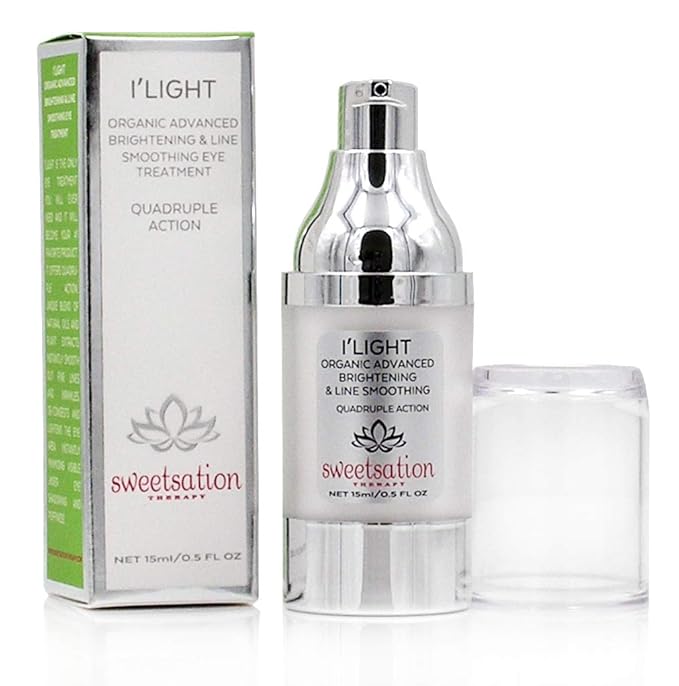 Sweetsation Therapy/YUNASENCE ILIGHT Organic Advanced Illuminating & Line Smoothing Eye Treatment, 0.5oz. For Dark Circles, Puffiness, Fine Lines.