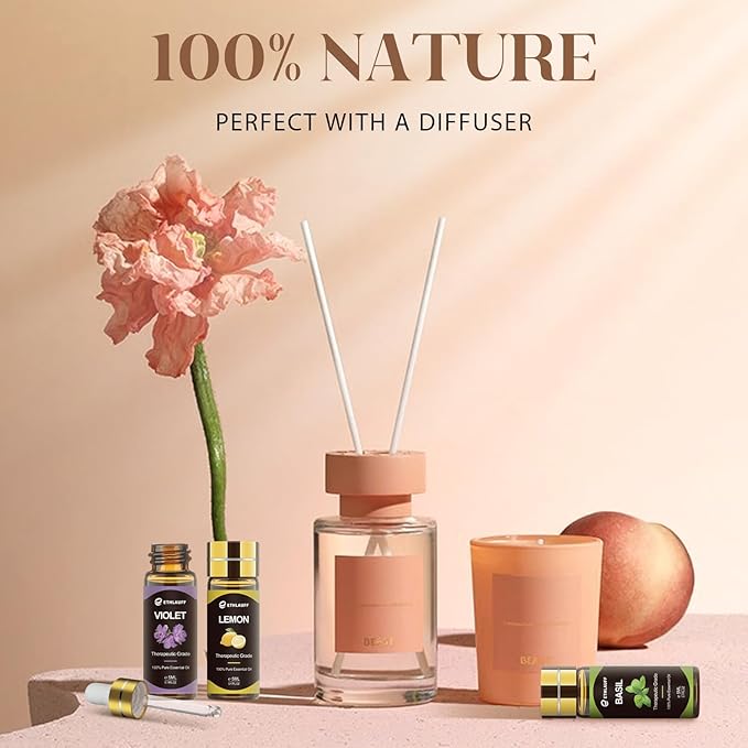 Essential Oils Set 40 Pcs- Essential Oils Perfect for Diffuser, Fragrance Oil Set for Massage, Soap, Candle Bath Bombs Making (5ml)