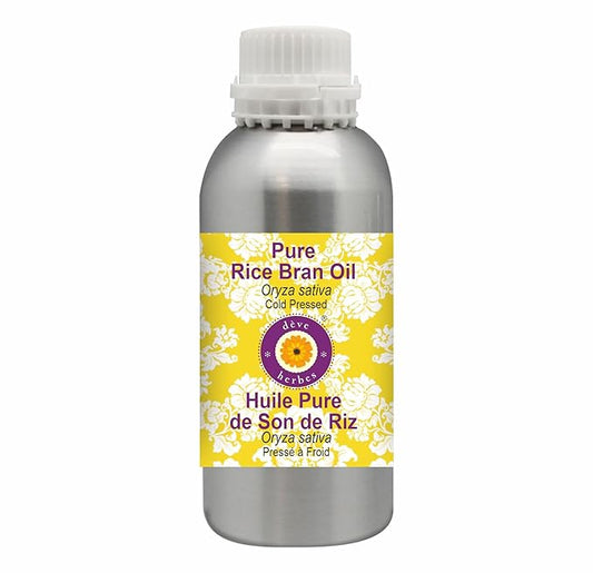 Deve Herbes Pure Rice Bran Oil (Oryza Sativa) Cold Pressed 300ml (10 oz)