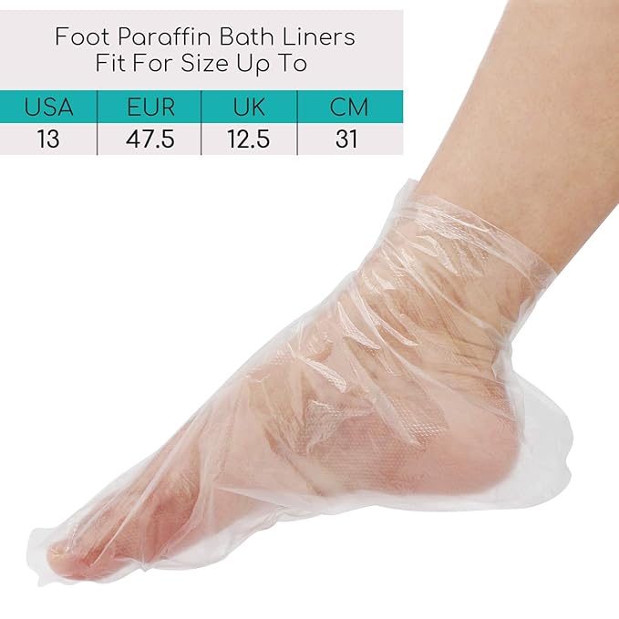 Segbeauty 200pcs Paraffin Wax Bath Liners, Plastic Socks for Moisturizing, Paraffin Baths Gloves for Hand, Foot Covers Pedicure Bags for Feet Thermal Hot Wax thera-py SPA Paraffin Wax Machine