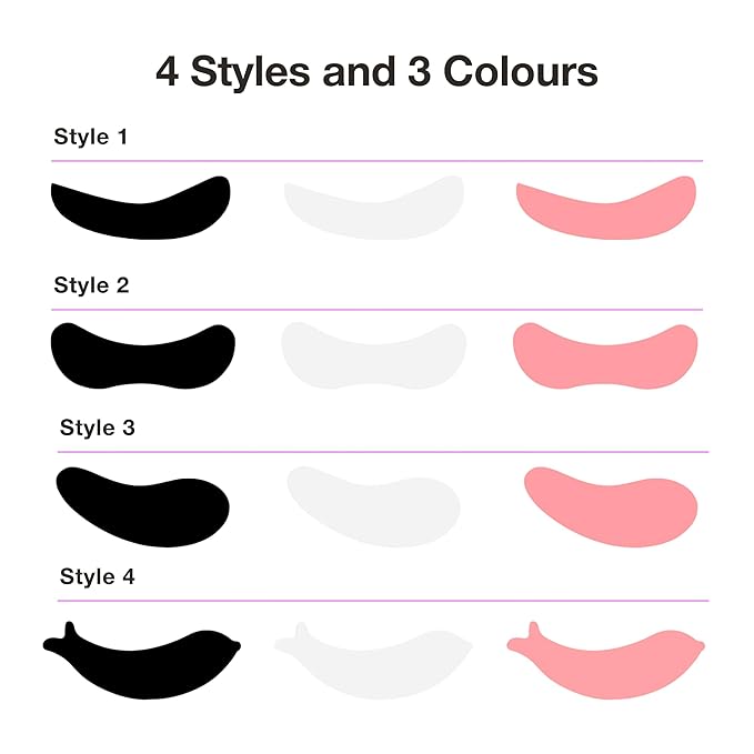 Curacoro Reusable Eye Pads, Silicone Under Eye Patches Lash Lift Cover Eyelash Extension | Soft Pads for Sensitive Skin during Eyelash Perm Lamination & Lash Extensions Remover (Pink, Style 3)