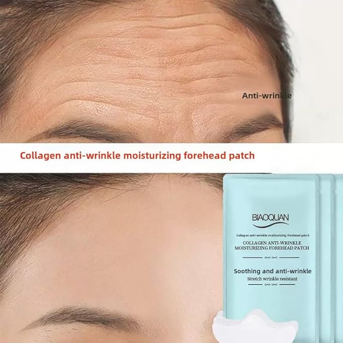 Forehead Wrinkle Patches Overnight 10 pcs with Collagen, Vitamin, Anti Wrinkle Patches, Forehead Wrinkles Beauty Treatment,Smile Line Patches