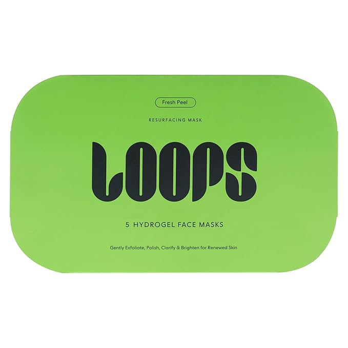 LOOPS FRESH PEEL - Resurfacing Hydrogel Face Mask - Gently Exfoliate, Polish, Clarify and Brighten for Renewed Skin - 5 Pc