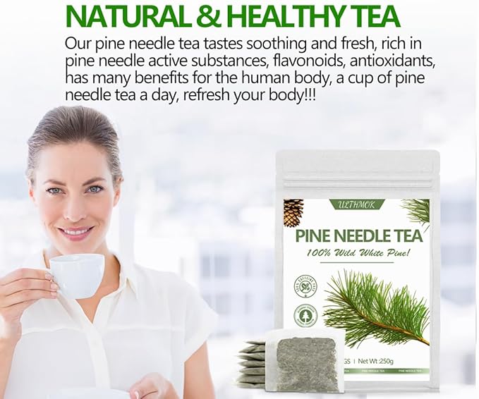 Premium 100 Pine Neddle Tea Bags,100% Picked from Natural Wild Pine Neddle, No Caffeine & No Additives.