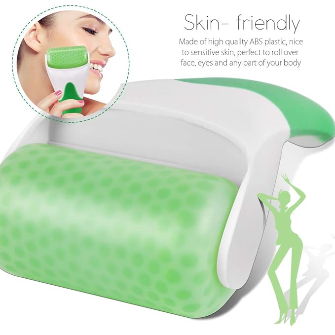 Teenitor Green Ice Roller for Facial Skin Care, Ice Massager Cooling Facial Roller Soothe and Depuff Beauty Tools Cold face Roller