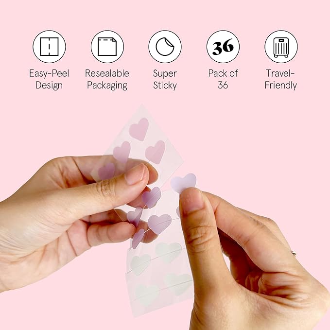 grace & stella Pimple Patches for Face- Heart Hydrocolloid Zit Stickers that Help Soothe & Conceal Breakouts - Colorful Covers for Acne Prone Skin - Dermatologist-Tested, Vegan (Heart, 36 Count)