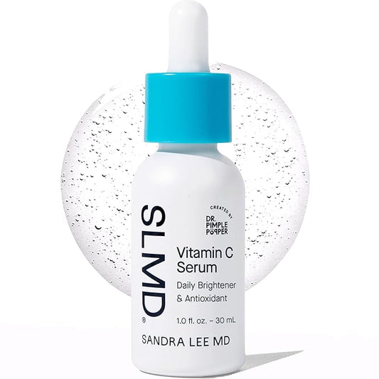 SLMD by Dr. Pimple Popper - Vitamin C Serum - Vitamin C Face Serum & Hyaluronic Acid to Visibly Smooth, Hydrate and Brighten Skin - Minimize Appearance of Fine Lines & Wrinkles - 1 Fl. Oz.