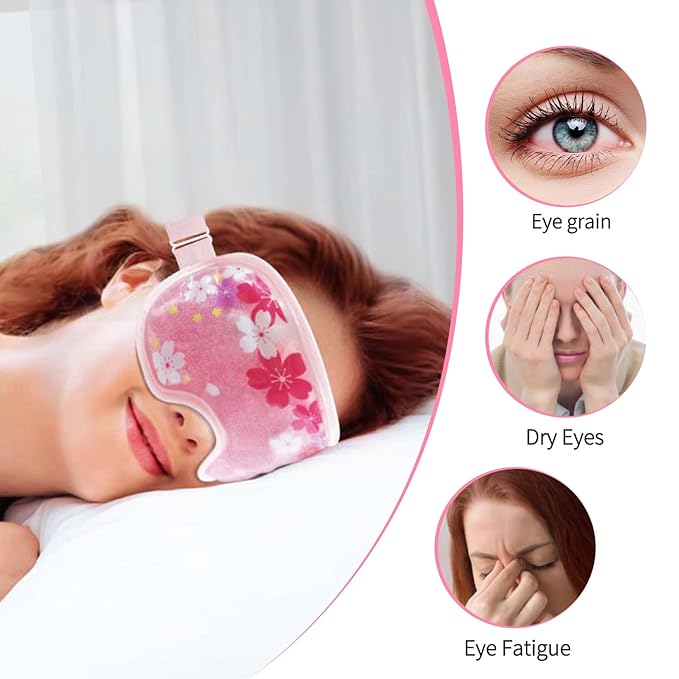 ZNÖCUETÖD Ice Mask Gel Cooling 2 Packs Reusable Cold Compress Eye Ice Pack for Dark Circles and Puffiness, Migraine, Stress Relief