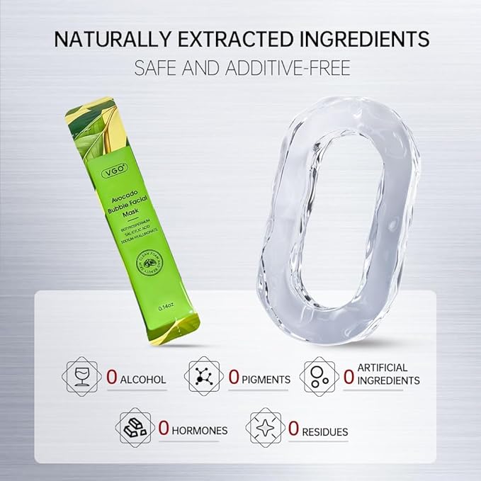 VGO Blackhead Remover Bubble Clay Mask, Deep Moisturizing & Pore Cleanser Face, with Salicylic Acid & Hyaluronic Acid，Daily Hydrating Facial Care & Skin Blackhead Mud, 12pcs (1.08 Ounce (Pack of 1))