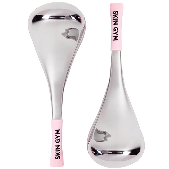 Skin Gym Cryo-Ice Massage Sticks, Stainless Steel Cooling Face Roller for Puffiness, Circulation & Lymphatic Drainage, Face & Neck Massager