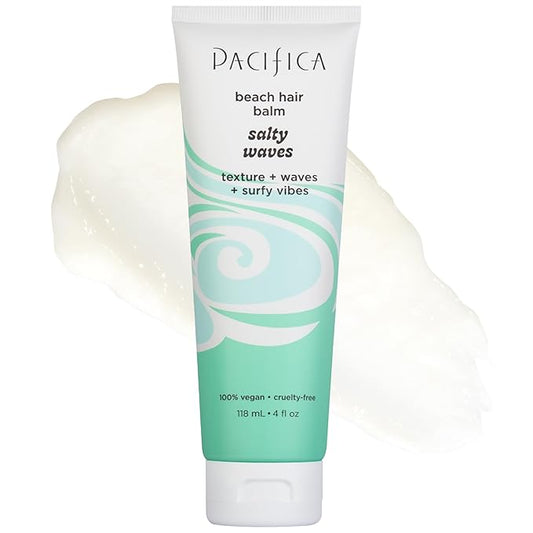 Pacifica Salty Waves Beach Hair Balm, 5-in-1 Styling Balm Designed to Hydrate & Nourish Hair, Vegan & Cruelty-Free, 4 Fl Oz