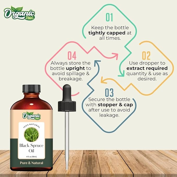 Black Spruce (Picea Mariana) Oil | Pure & Natural Essential Oil for Massage, Aroma & Diffuser - 118ml/3.99fl oz