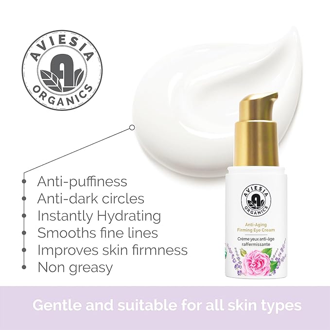 Deep Moisture Anti Aging Firming Eye Cream – USDA Certified, Plump & Hydrate , Smooth Wrinkles, Fine Lines,Dark Circles under eye treatment, Eye Cream for Puffiness and Bags Under Eyes 15ml