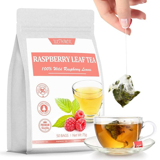 Premium 50 Red Raspberry Leaf Tea Bags, Made with 100% Natural Red Raspberry Leaves,Natural Pregnancy & Help Childbirth & Support Menstrual, No Additives & Caffeine Free.