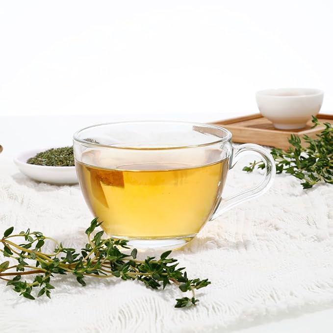 Premium 100 Thyme Leaf Tea Bags, Made with 100% Pure Thyme Leaves, Aid Digestion & Support Respiratory, No Additives & Caffeine Free。