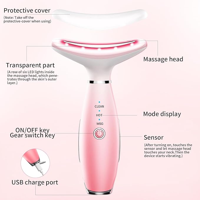 Face Neck Tool for Skin Care,3 in 1 Portable Face Neck Beauty Device for Skin Massager