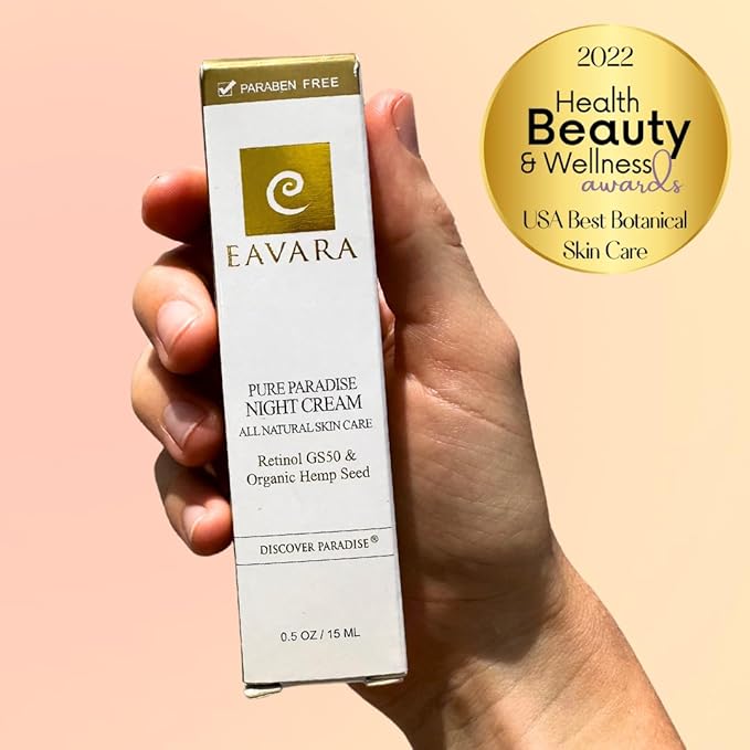 Organic Retinol Night Cream, Anti Aging Overnight Natural Face Moisturizer Cream with Hyaluronic Acid, Shea Butter, and Aloe Vera, Helps with Fine Lines & Wrinkles