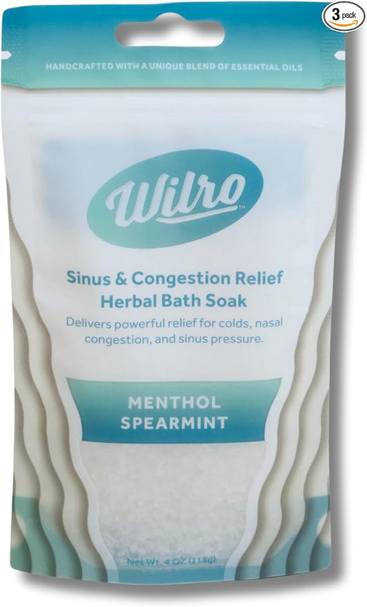 Wilro Soothing, Aromatic Bath Salts, 3 Pack, Menthol Spearmint (Menthol Spearmint)