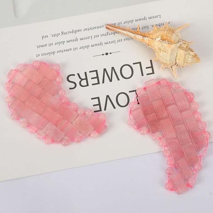 ideayard Rose Quartz Eye Mask, Mini Eye Mask Natural Quartz Mask for Eliminate Wrinkles Puffiness (Rose quartz-A)