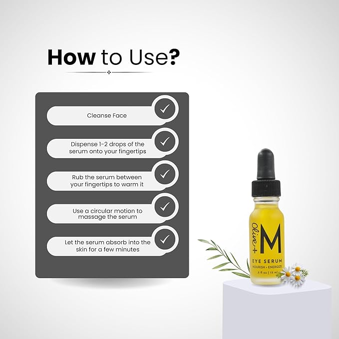 Organic Eye Oil Serum, Under Eye Brightener, Under Eye Serum for Eye Bags, Puffy Eyes Treatment, Dark Circles Under Eye Treatment, Skin Care Essential Anti-Aging Eye Oil (0.5 fl. oz / 15 ml)