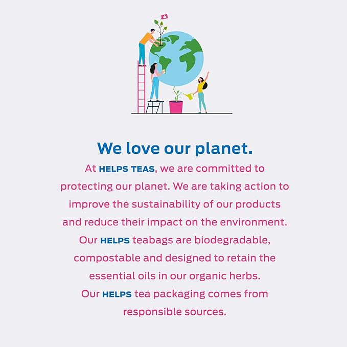 HELPS TEAS | Helps Stay Regular Tea | Organic blend of Senna, licorice, anise, lemon balm and mint that relieves occasional constipation | Laxative and Draining Effect | 16 Tea Bags |