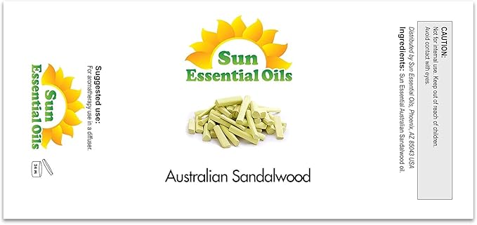 Sun Essential Oils Australian Sandalwood Essential Oil - 4oz Sandalwood Aromatherapy Oil