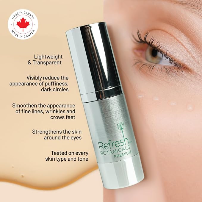 Refresh Botanicals Organic Eye Serum | Eye Cream for Under Eye Puffiness, Dark Circles & Fine Lines | For All Skin Types | Paraben & Chemicals free | 30 ml