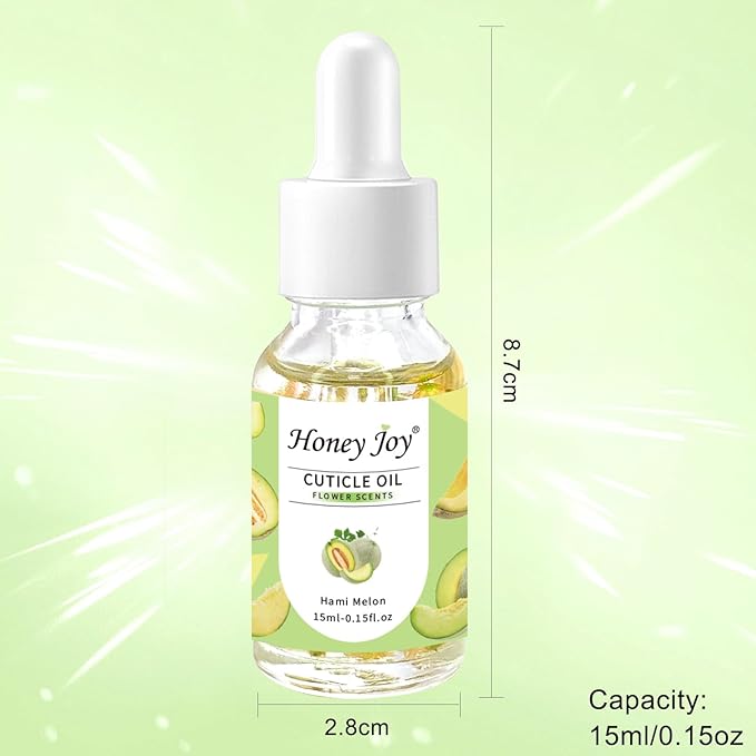 Honey Joy Cuticle Oil for Nails – Nail Oil Cuticle for Nail Care, Cuticle Nail Oil for Growth and Strength, Cuticle Oil for Nails, 0.5 fl. oz (Hami Melon)