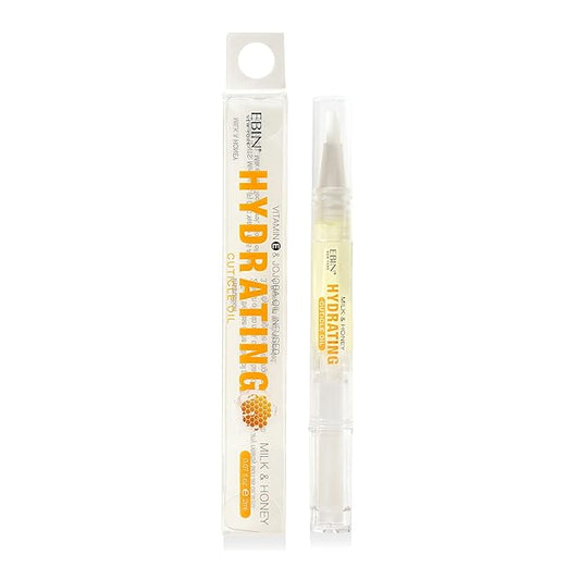 EBIN NEW YORK Cuticle Oil Pen - Hydrating Milk & Honey Infused, Jojoba Oil and Vitamin E Blend to Soften Cuticles and Strengthen Nails, Travel Size