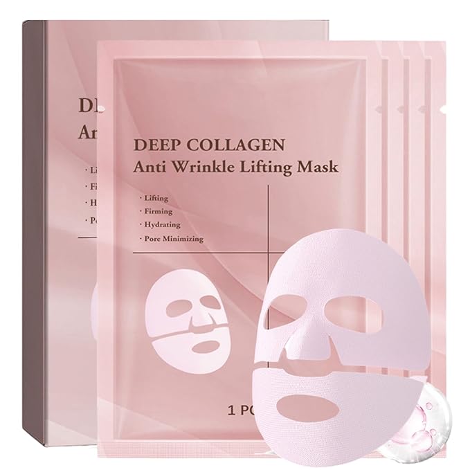 Collagen Overnight Face Mask - Face Mask Skin Care - Hydrating Face Masks for All Skin Types - Facial Masks for Women Skin Care - Deep Collagen Anti Wrinkle Lifting Mask - Spa Gifts for Women (4pcs)