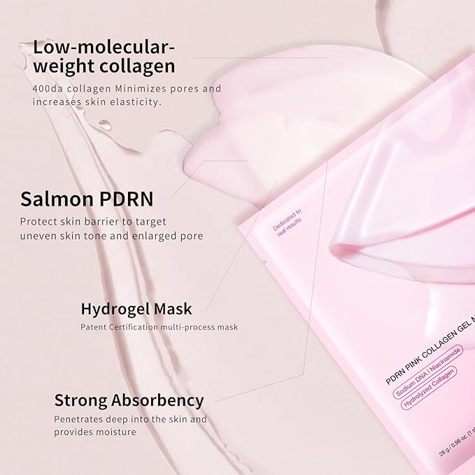 Pink collagen face mask,skin care jelly gel mask,overnight face mask for glass glow skin- elasticity, hydrating, firming and moisturizing,Pore Minimizing, Elasticity Improvement 2Pcs